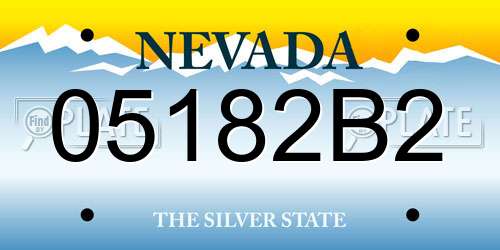 05182B2 Nevada License Plate