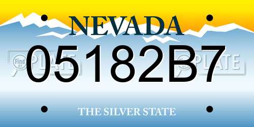 05182B7 Nevada License Plate