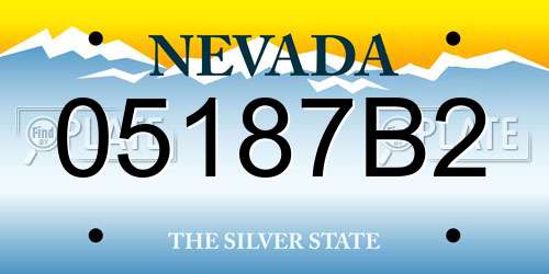 05187B2 Nevada License Plate