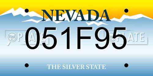 051F95 Nevada License Plate