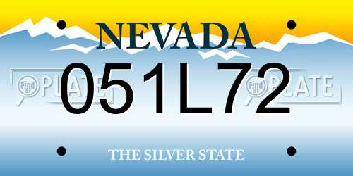 051L72 Nevada License Plate
