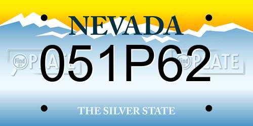 051P62 Nevada License Plate