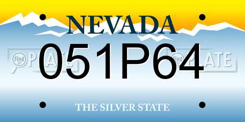 051P64 Nevada License Plate