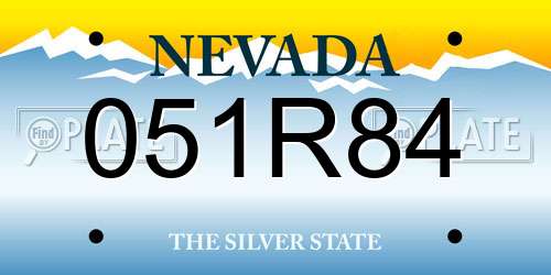 051R84 Nevada License Plate