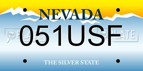051USF Nevada License Plate