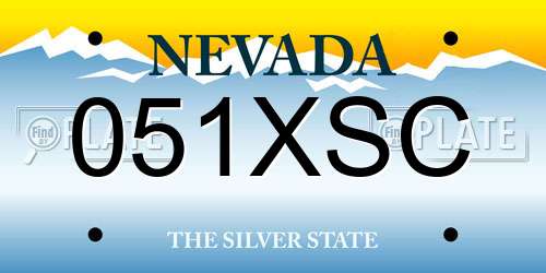 051XSC Nevada License Plate