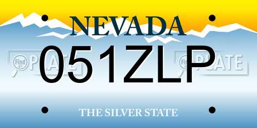 051ZLP Nevada License Plate
