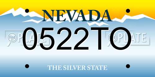 0522TO Nevada License Plate