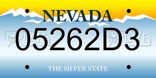 05262D3 Nevada License Plate