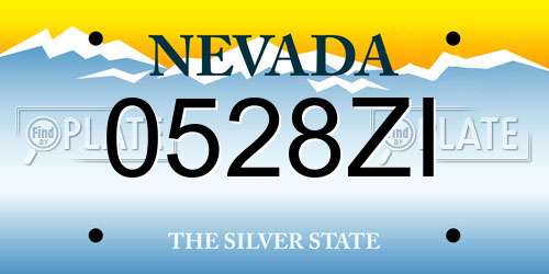 0528ZI Nevada License Plate