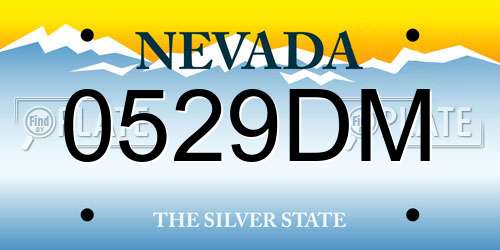 0529DM Nevada License Plate