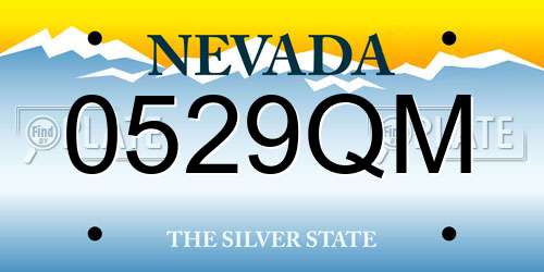 0529QM Nevada License Plate
