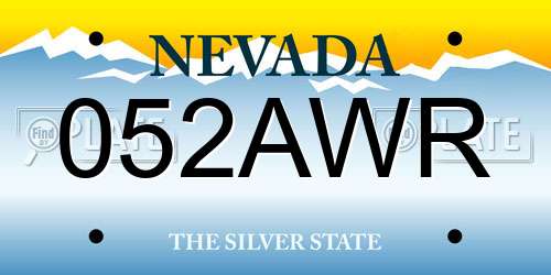 052AWR Nevada License Plate