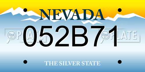 052B71 Nevada License Plate