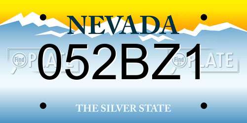 052BZ1 Nevada License Plate