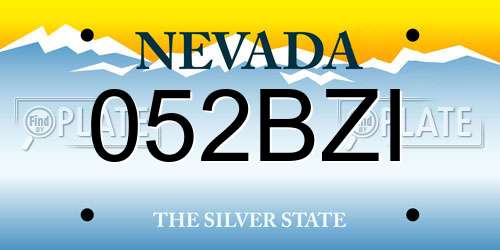 052BZI Nevada License Plate
