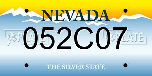 052C07 Nevada License Plate