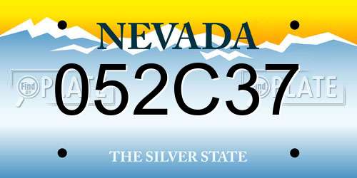 052C37 Nevada License Plate