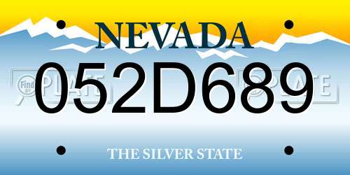 052D689 Nevada License Plate