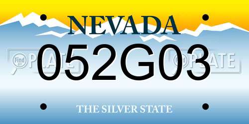 052G03 Nevada License Plate