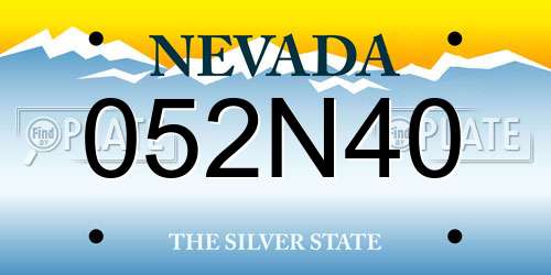 052N40 Nevada License Plate