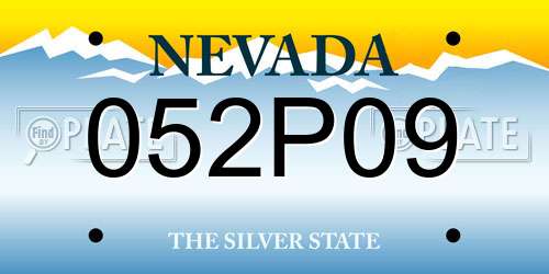 052P09 Nevada License Plate