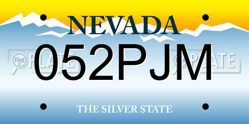 052PJM Nevada License Plate