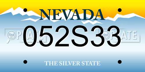 052S33 Nevada License Plate