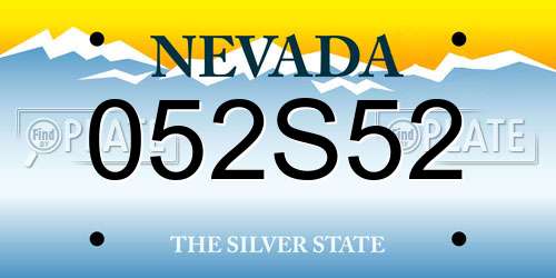 052S52 Nevada License Plate