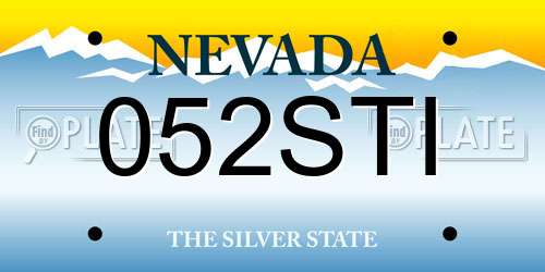 052STI Nevada License Plate
