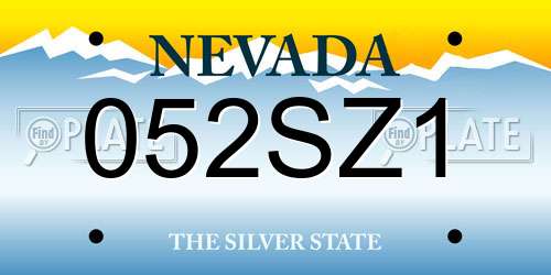 052SZ1 Nevada License Plate