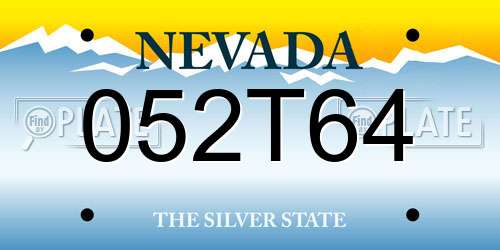 052T64 Nevada License Plate