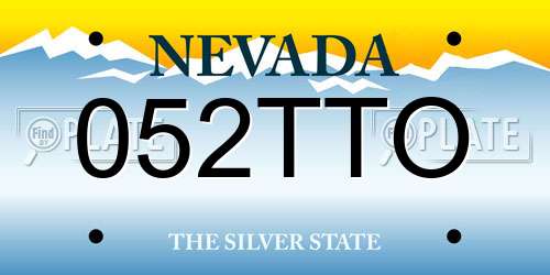 052TTO Nevada License Plate