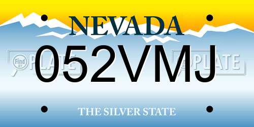 052VMJ Nevada License Plate
