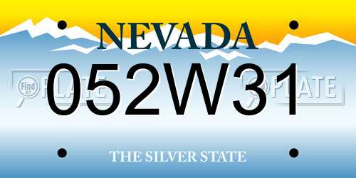 052W31 Nevada License Plate