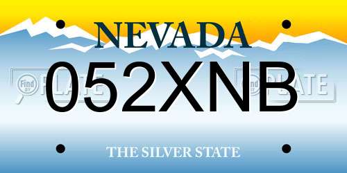 052XNB Nevada License Plate
