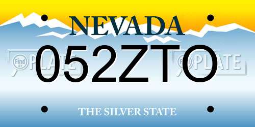 052ZTO Nevada License Plate