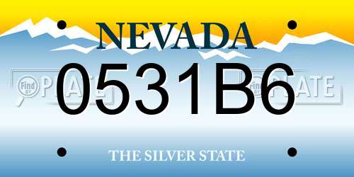 0531B6 Nevada License Plate