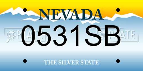 0531SB Nevada License Plate