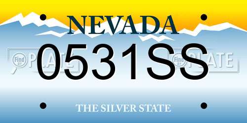 0531SS Nevada License Plate