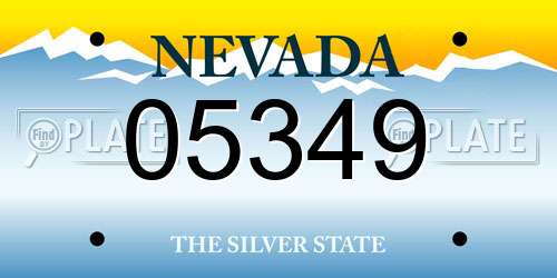 05349 Nevada License Plate