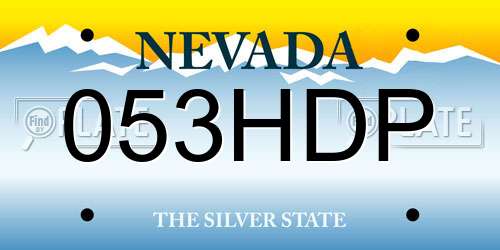 053HDP Nevada License Plate