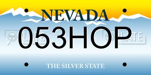 053HOP Nevada License Plate