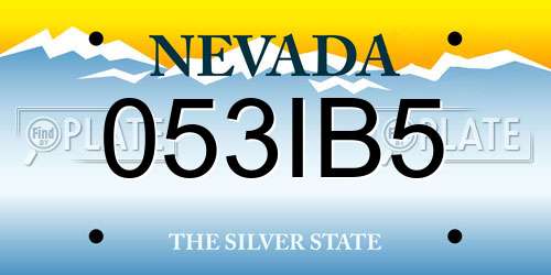 053IB5 Nevada License Plate