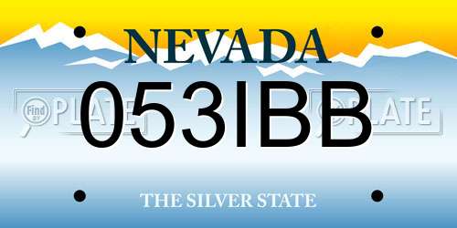 053IBB Nevada License Plate