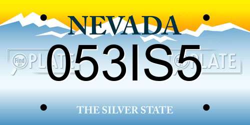 053IS5 Nevada License Plate