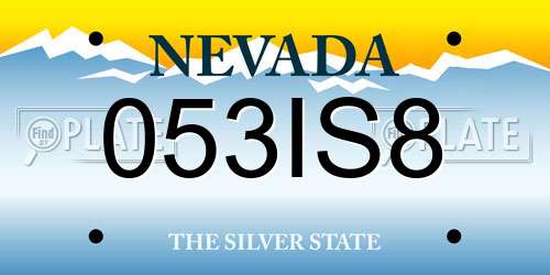 053IS8 Nevada License Plate