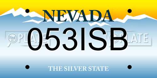 053ISB Nevada License Plate