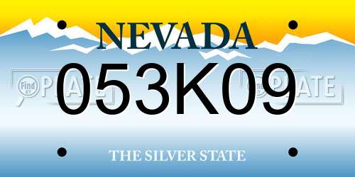 053K09 Nevada License Plate