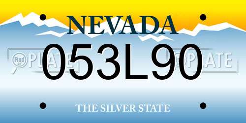 053L90 Nevada License Plate